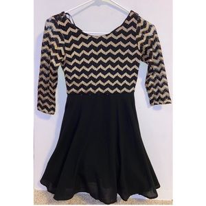 Gold & Black Chevron Dress
